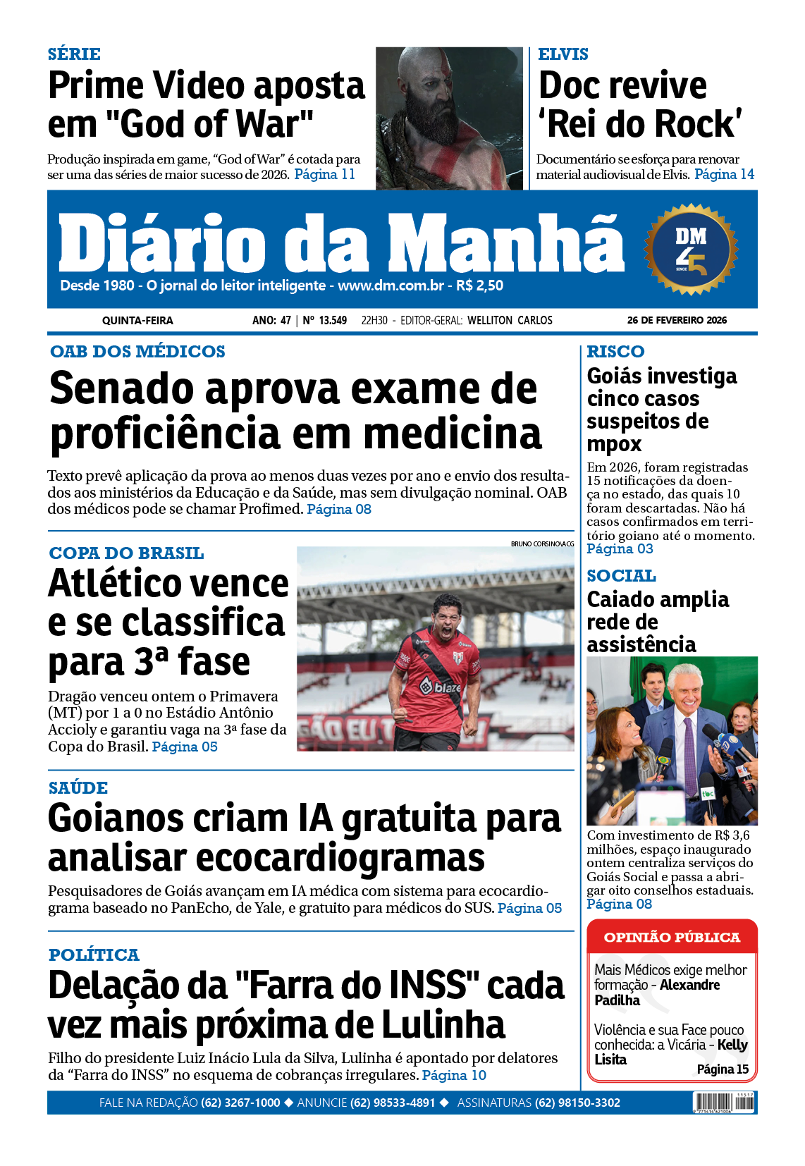 Capa da edição EDIÇÃO 26/02/2026