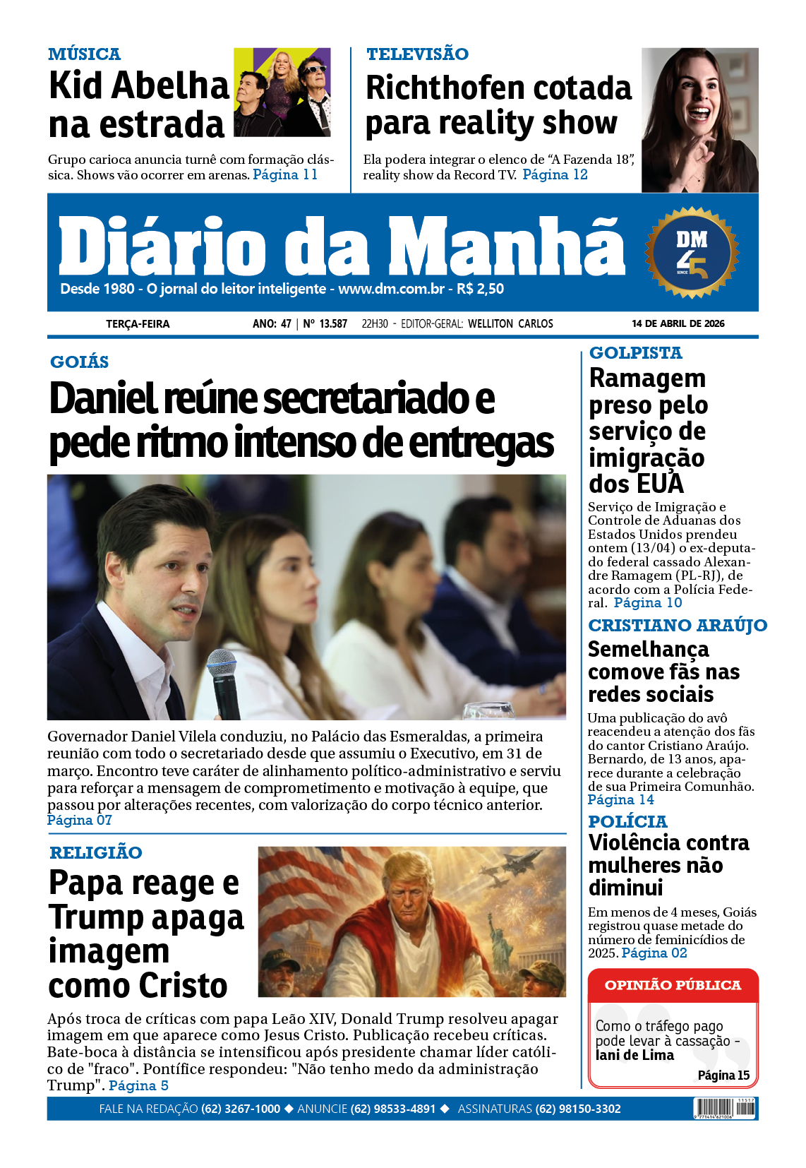 Capa da edição EDIÇÃO 14/04/2026