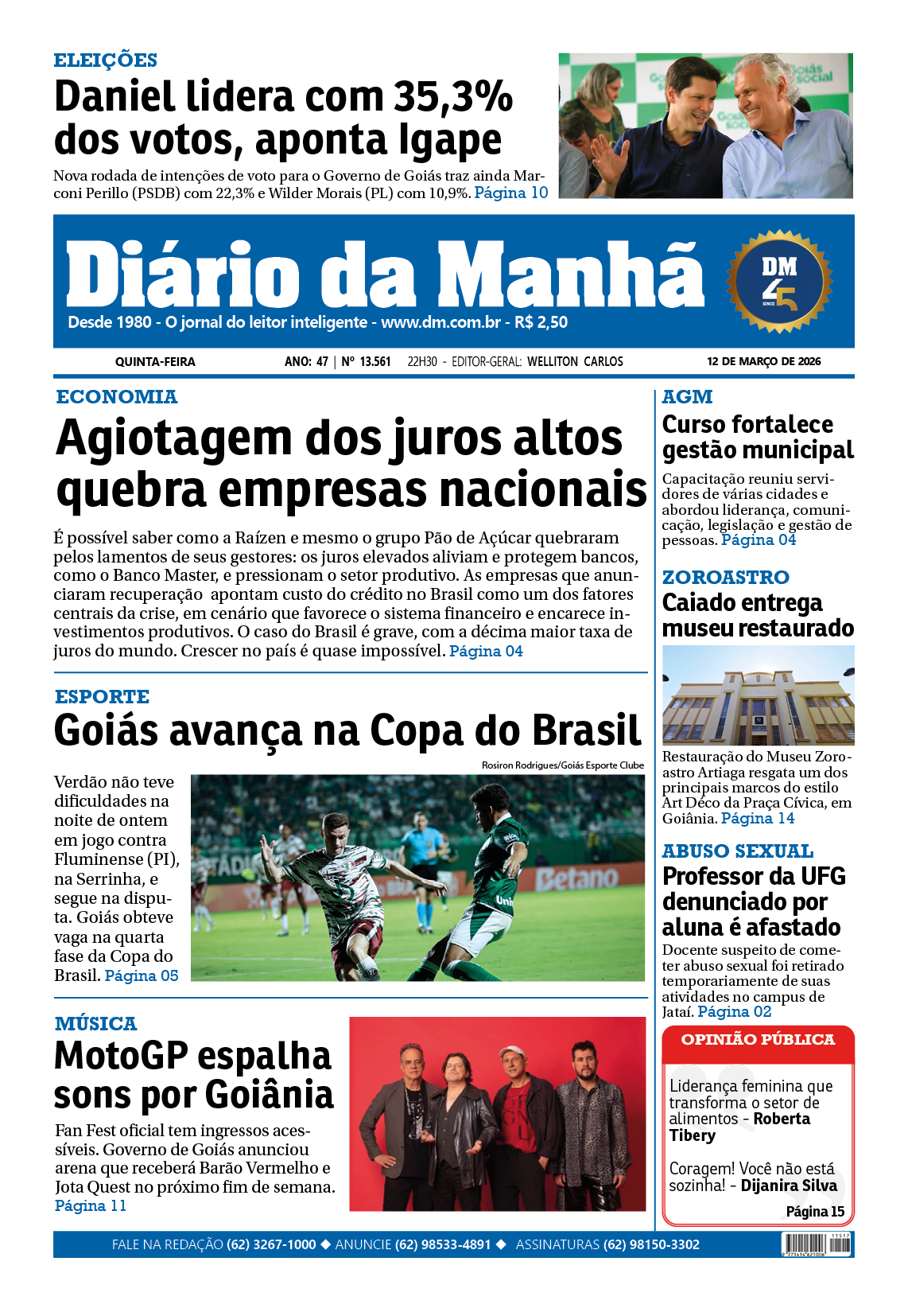 Capa da edição EDIÇÃO 12/03/2026
