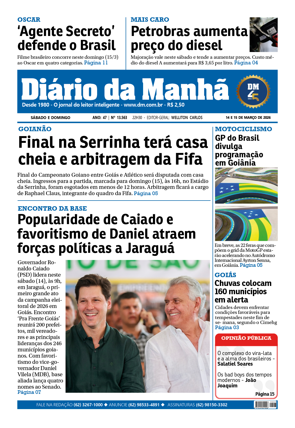 Capa da edição EDIÇÃO 14/03/2026