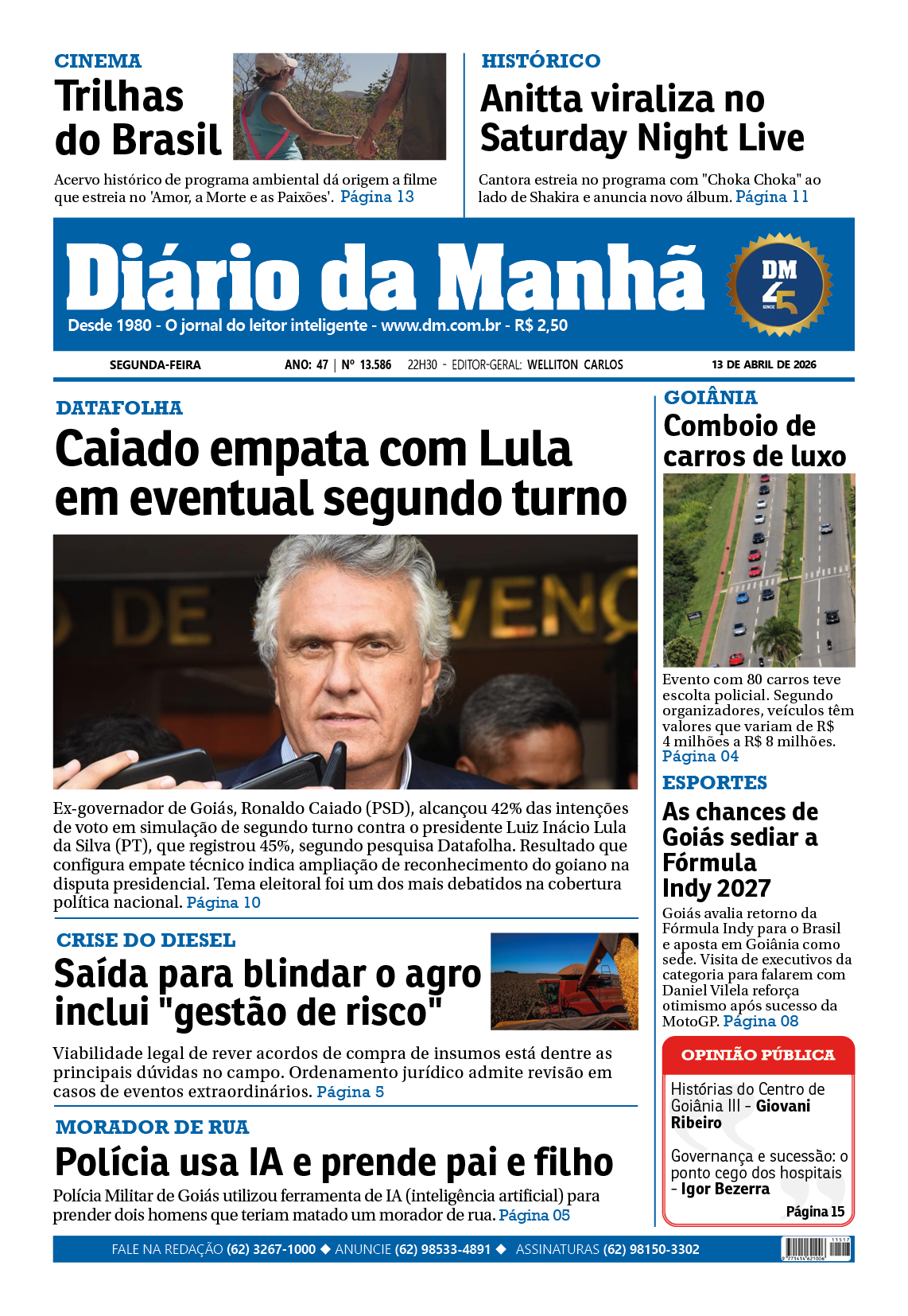 Capa da edição EDIÇÃO 13/04/2026